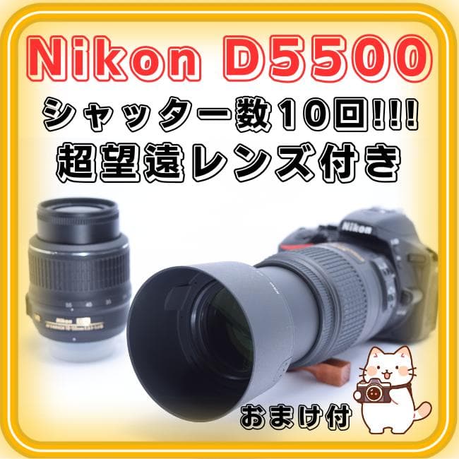 ❷Nikon D5500 デジタル一眼レフカメラ　シャッター数10回 D5500 ボディ シャッター回数 14500回以下 S1725-2P2 | ニコン