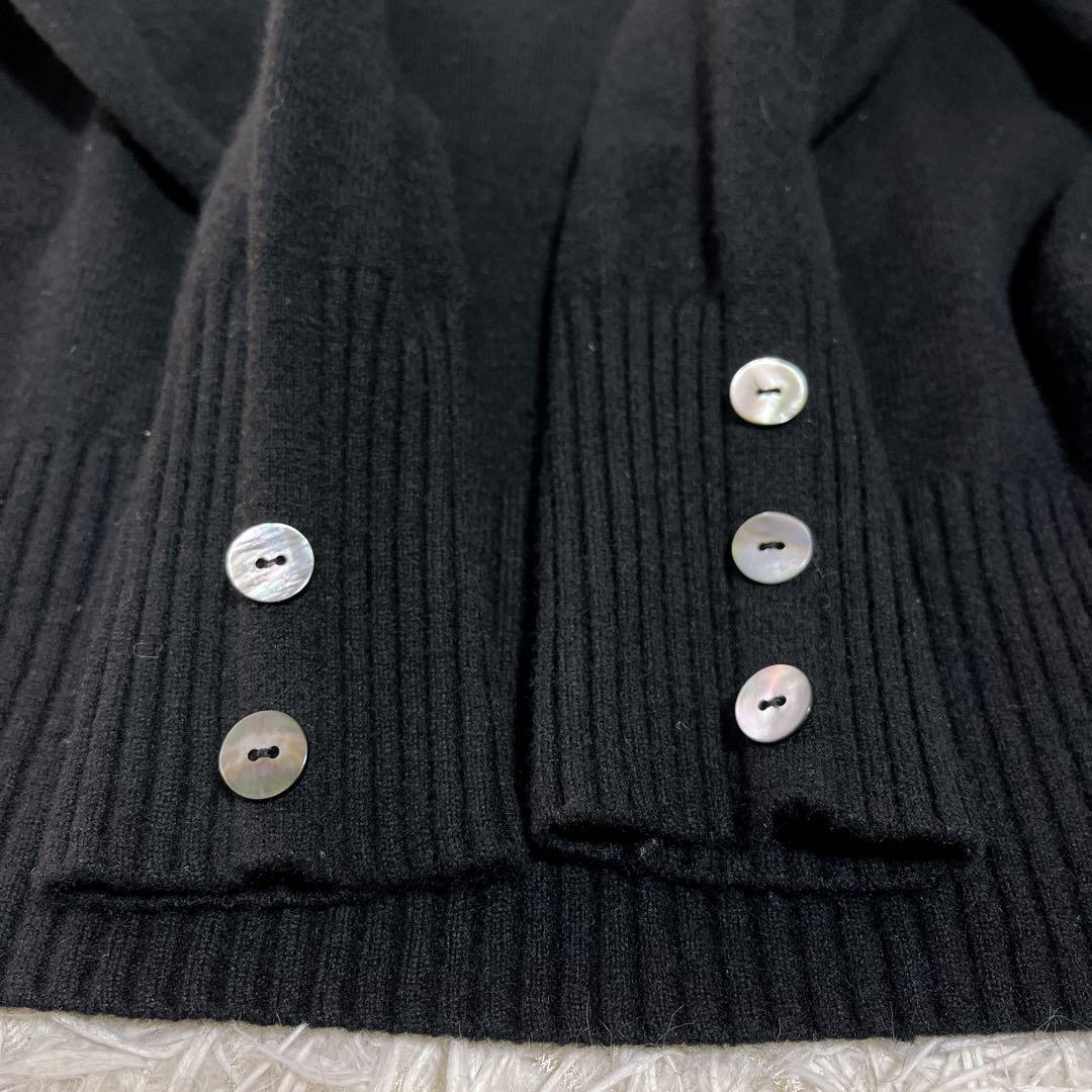 エムズグレイシー リブ襟 花モチーフ 長袖ニット38 ブラック - メルカリ