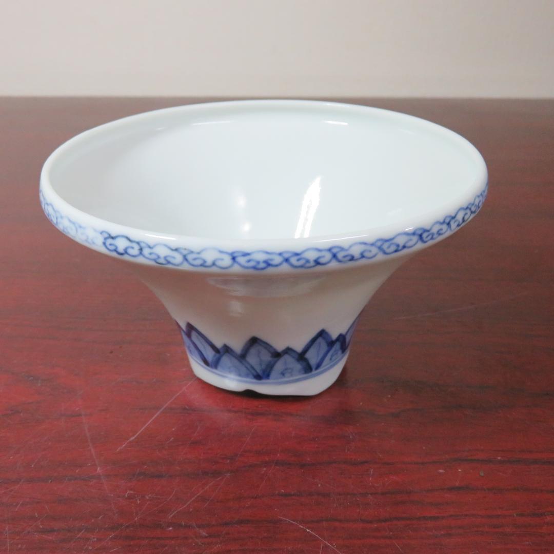 向付 5客 朝顔型 染付 明治 銘 竜 龍 ドラゴン 美品 - メルカリ