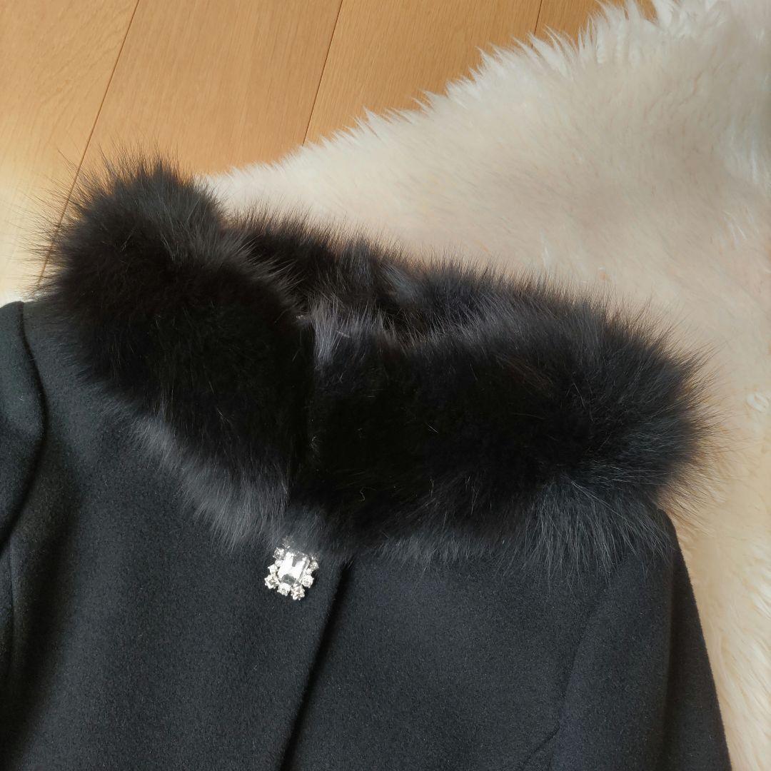 未使用☆38☆FOXファー付☆ノーカラージャケット☆デビュー・ド
