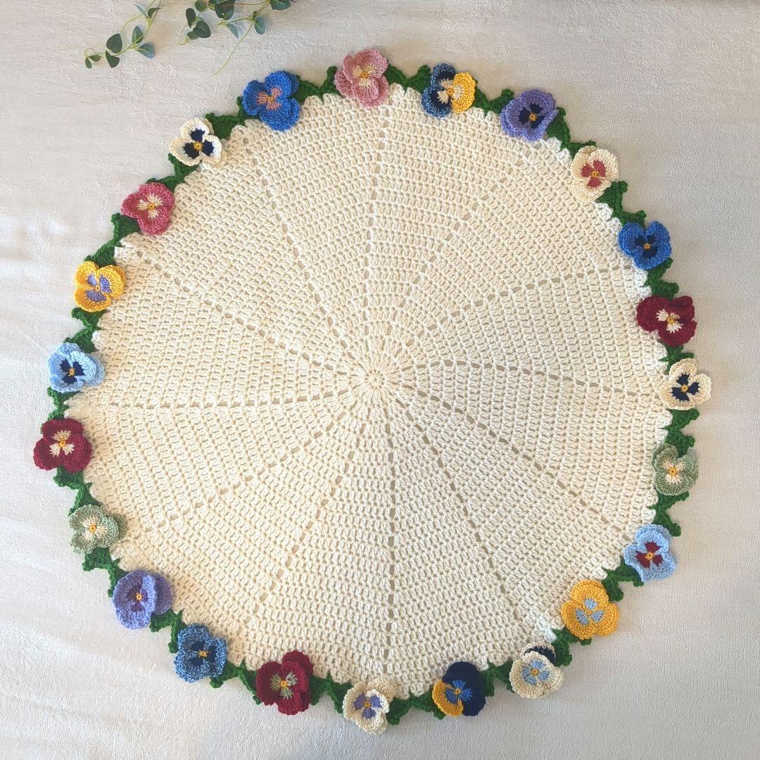 ブーケブランケット 花束 ハンドメイド パンジー リボン - メルカリ