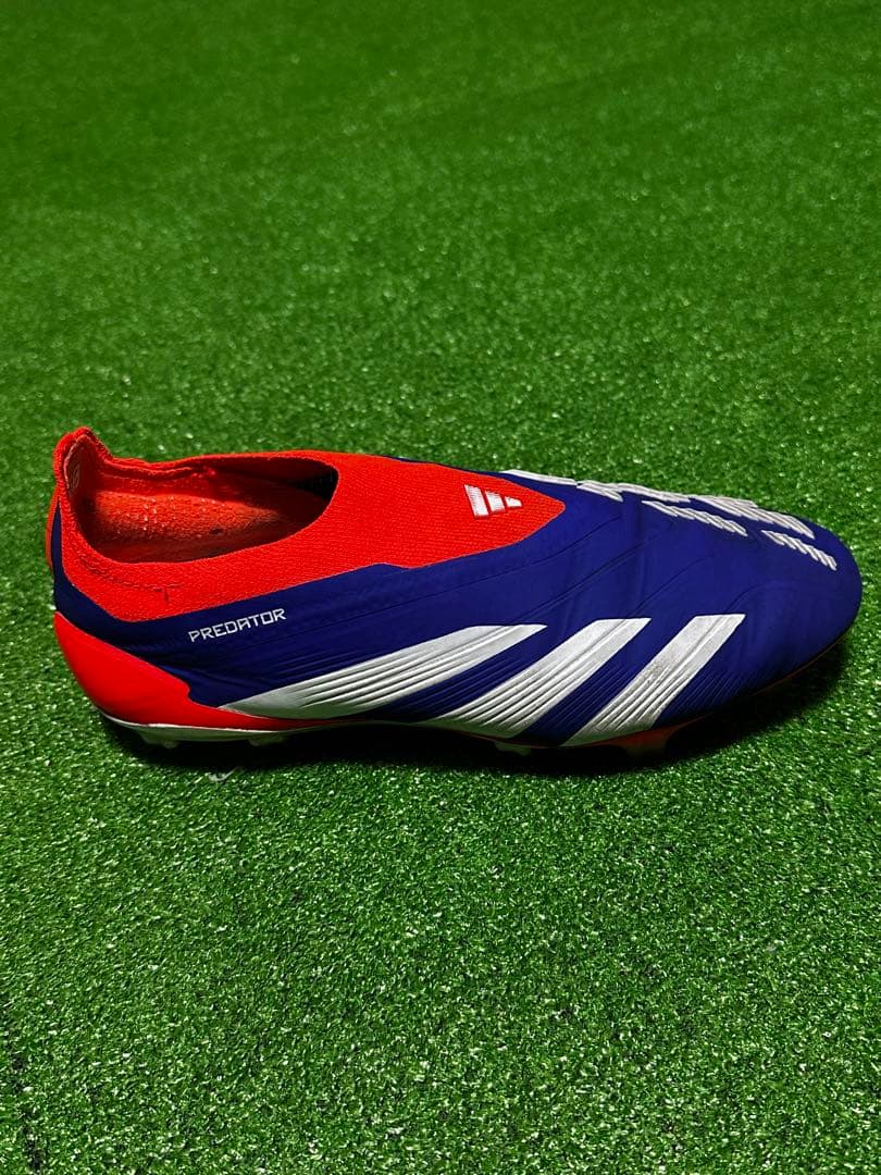 adidasプレデター FG サッカースパイク 青赤 使用少 美品 24.5cm