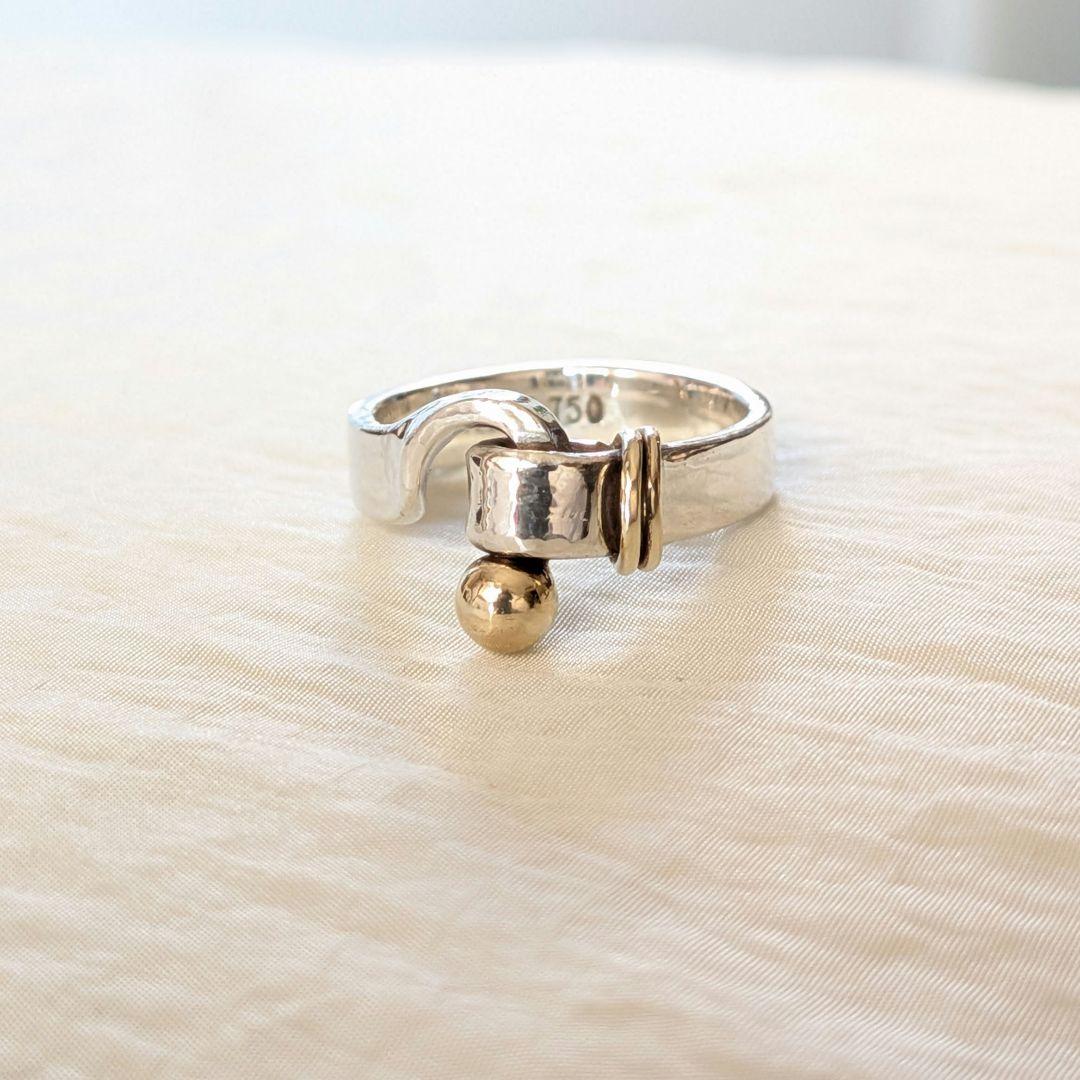 磨き済】ティファニー フックアンドアイ リング k18 sv925 7号 - メルカリ