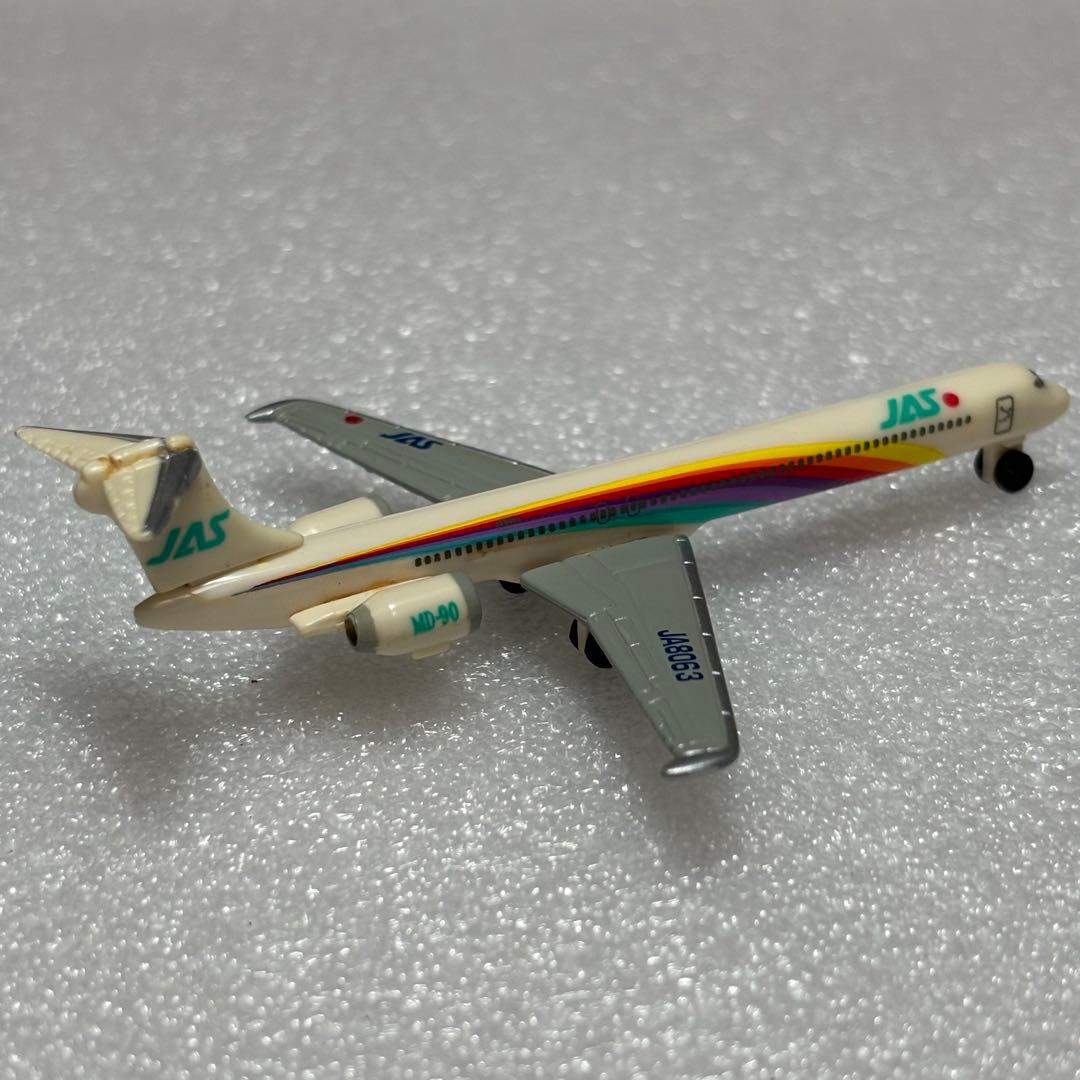 JAS日本エアシステムMD-90ミニエアプレーンモ、ミニストラップ、ポスト