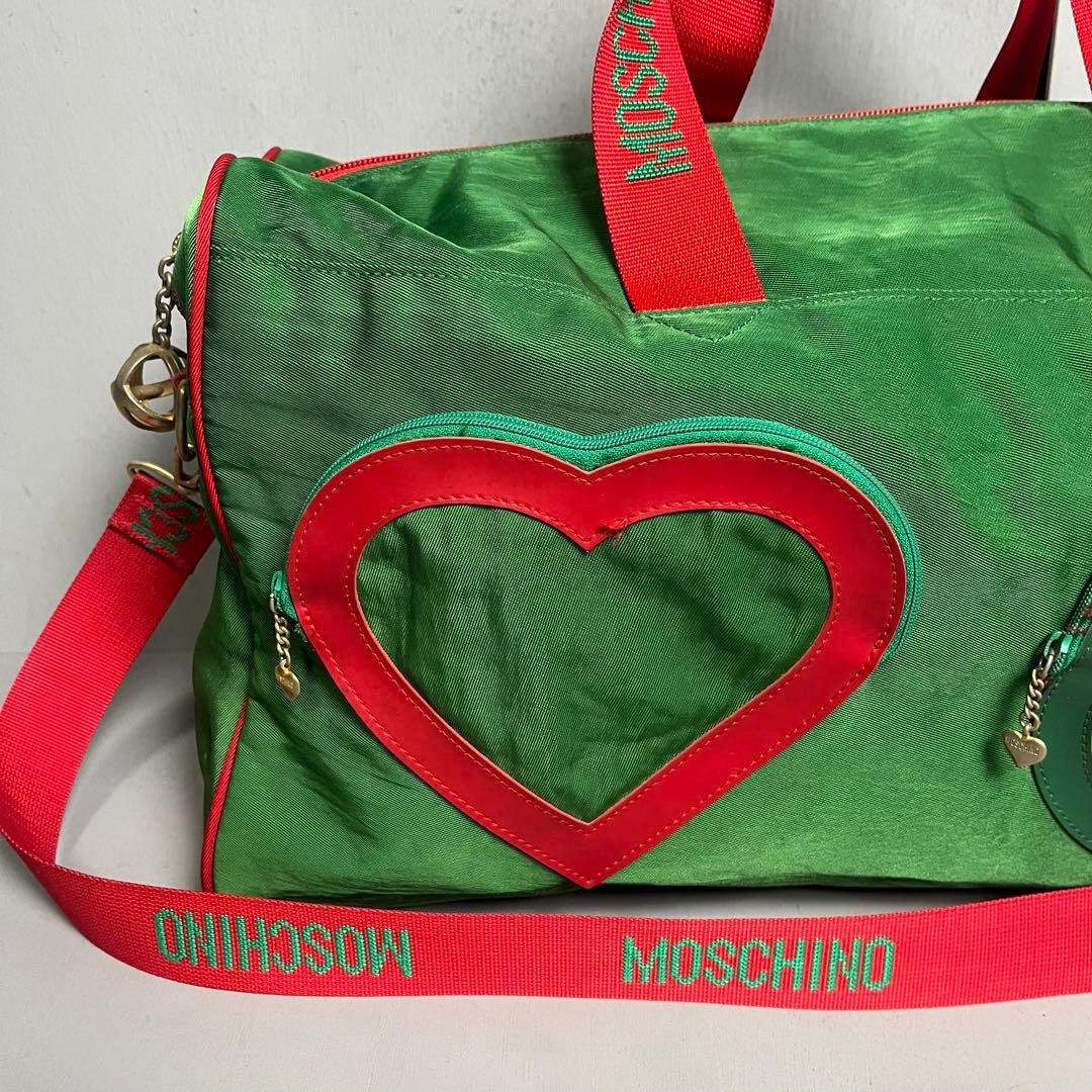 MOSCHINO ボストンショルダーバッグ 2way ピースマーク ハート - メルカリ