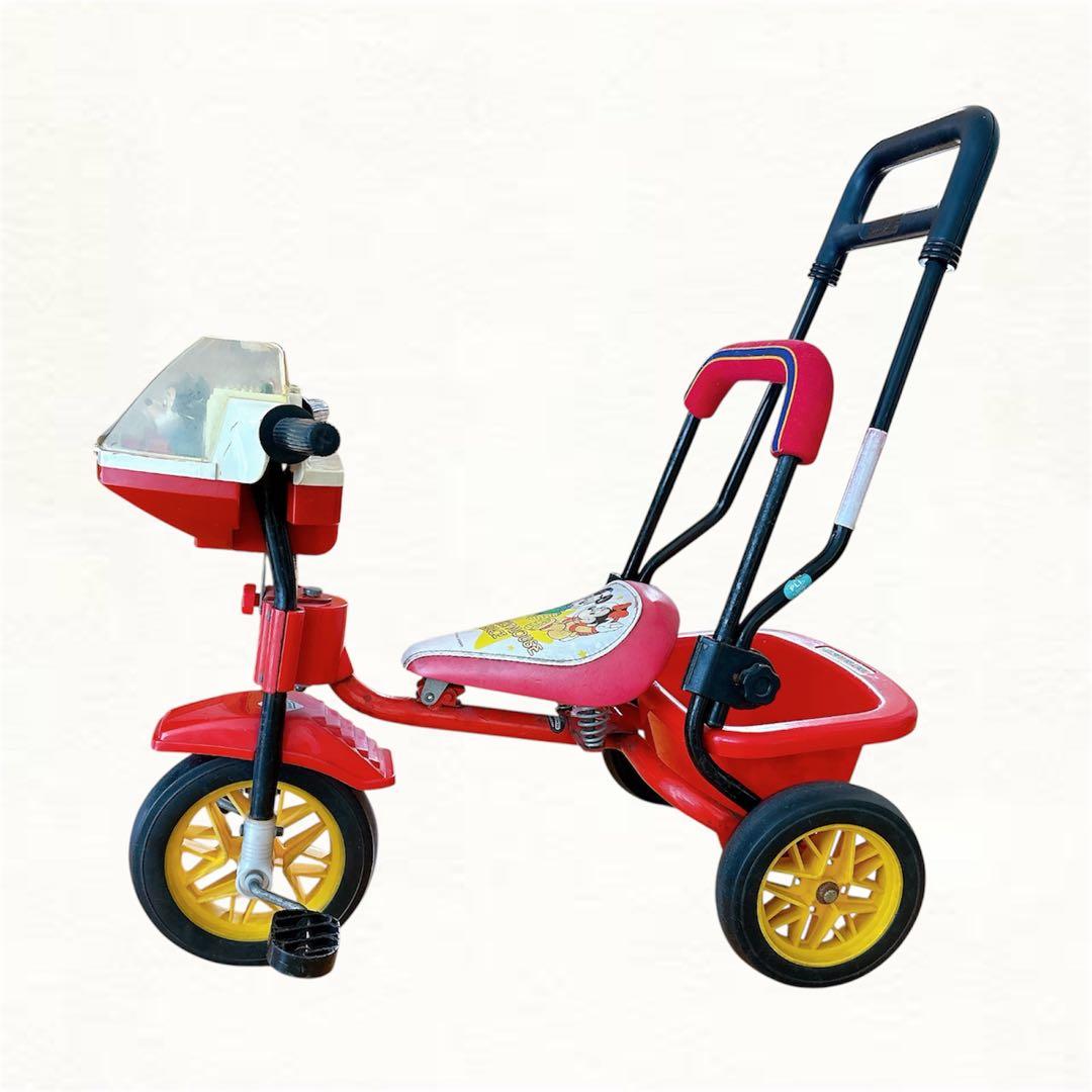 【来月に処分予定】Disney ディズニー　昭和平成レトロ音楽が鳴る子供用三輪車