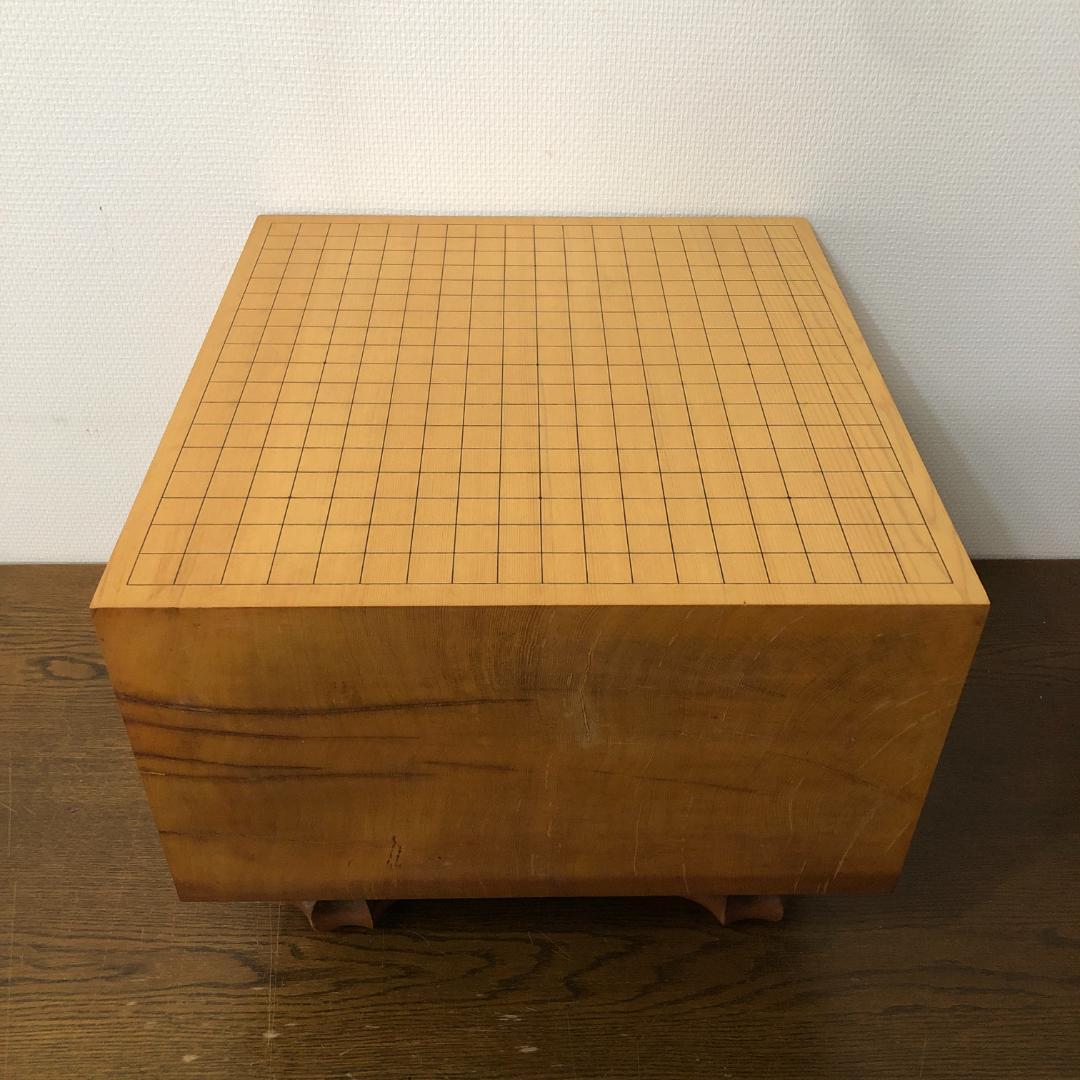 台桧・台湾檜　囲碁盤　脚・へそ付き　木製カバー付き　山本大元　＃765