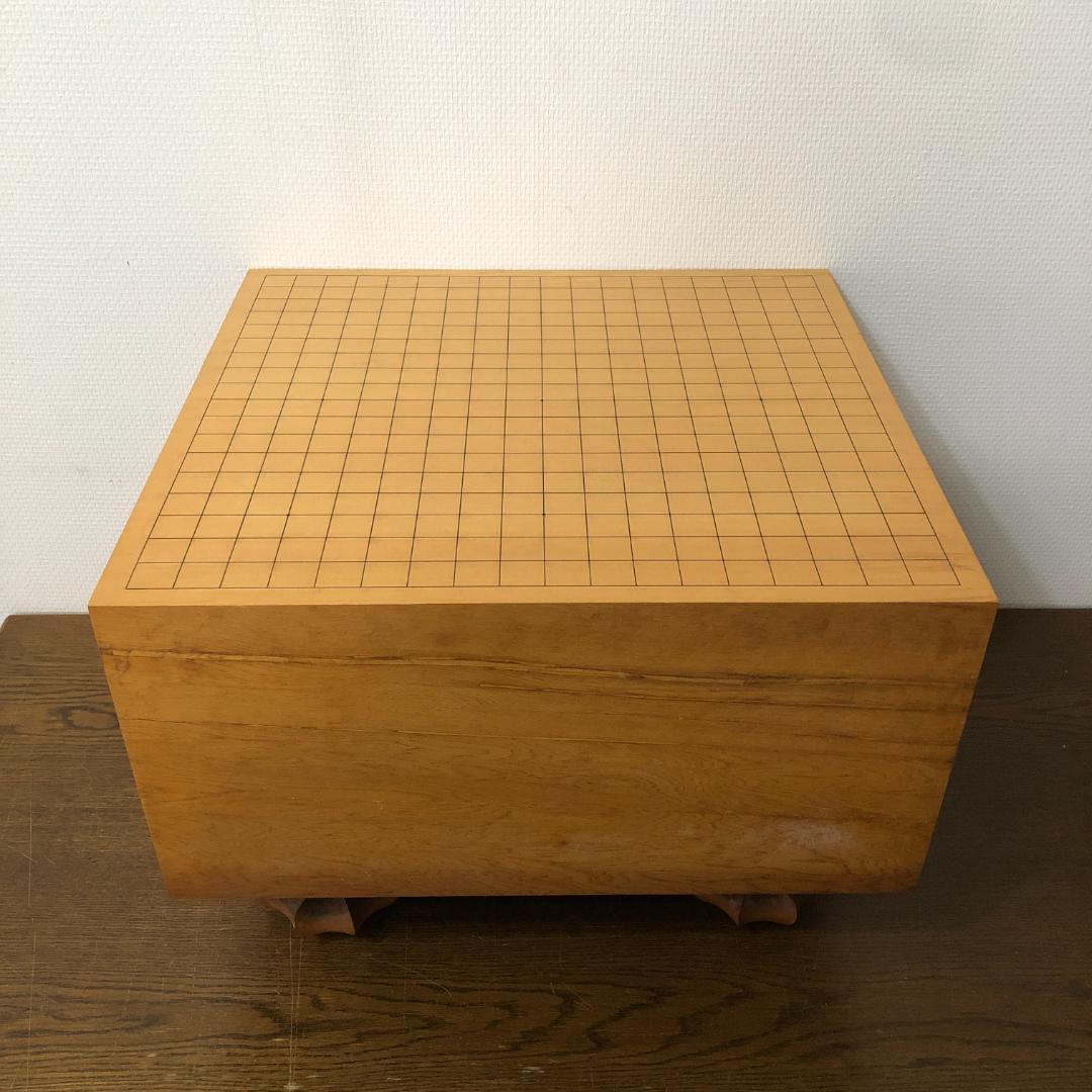 台桧・台湾檜　囲碁盤　脚・へそ付き　木製カバー付き　山本大元　＃765