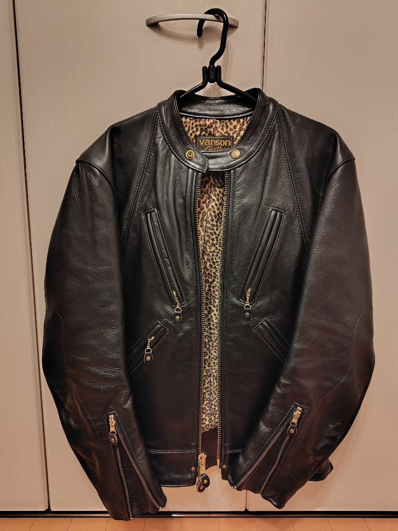 VANSON/シングルライダースジャケット/ブラック/レア？美品 VANSON（バンソン） レザージャケット シングルライダース 革ジャン