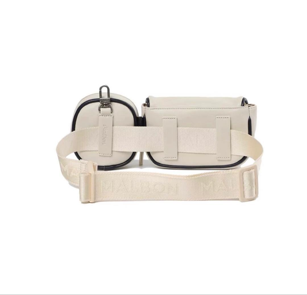 Malbon ゴルフ マルボン ウエストポーチ レディース ホワイト グリーン