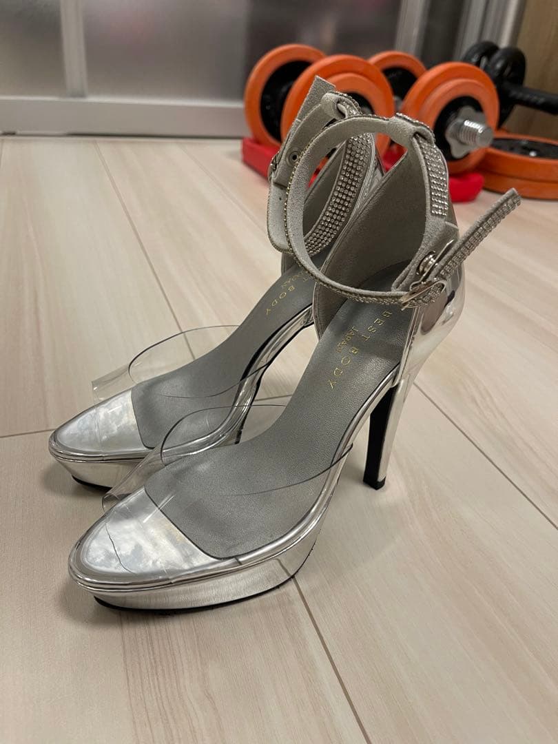 ベストボディジャパン】大会用ヒール【ストラップラインストーン付】