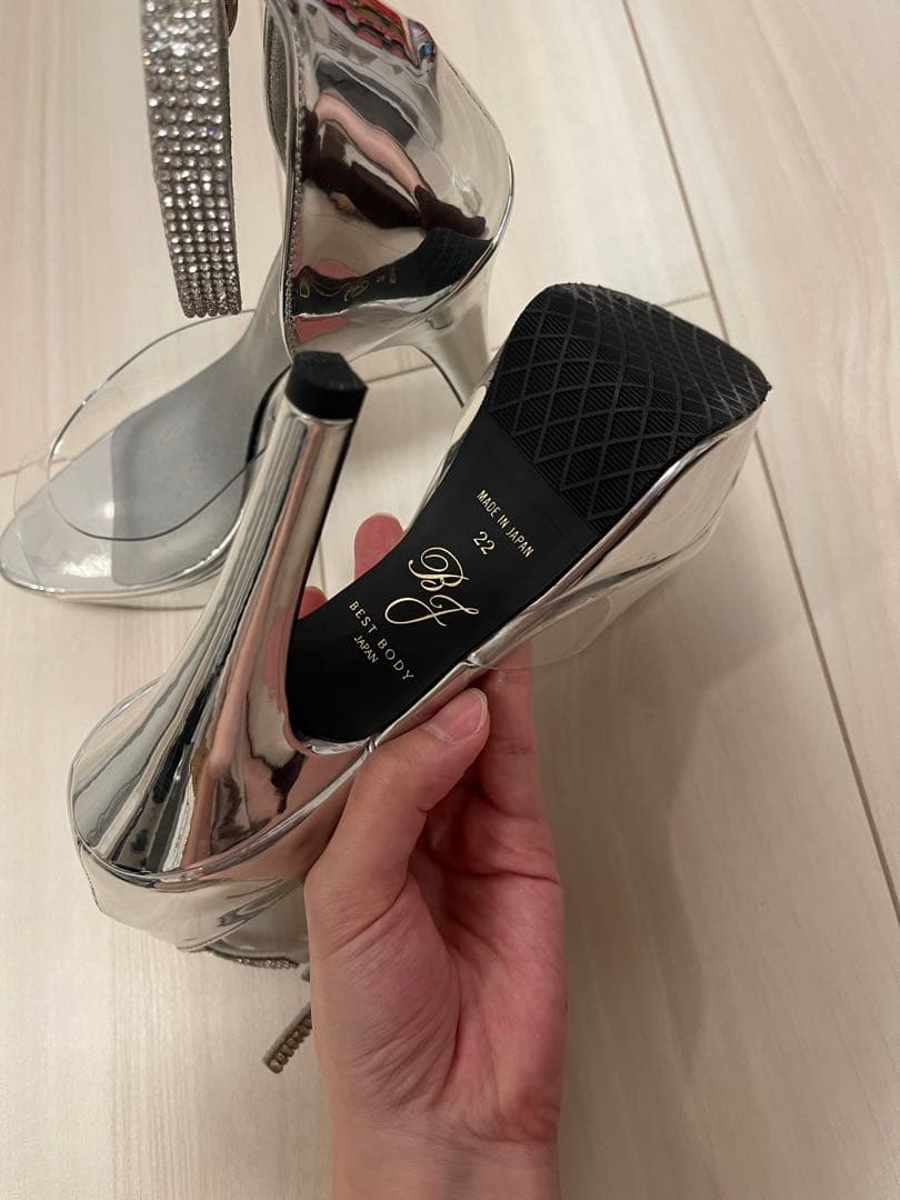 ベストボディジャパン】大会用ヒール【ストラップラインストーン付】