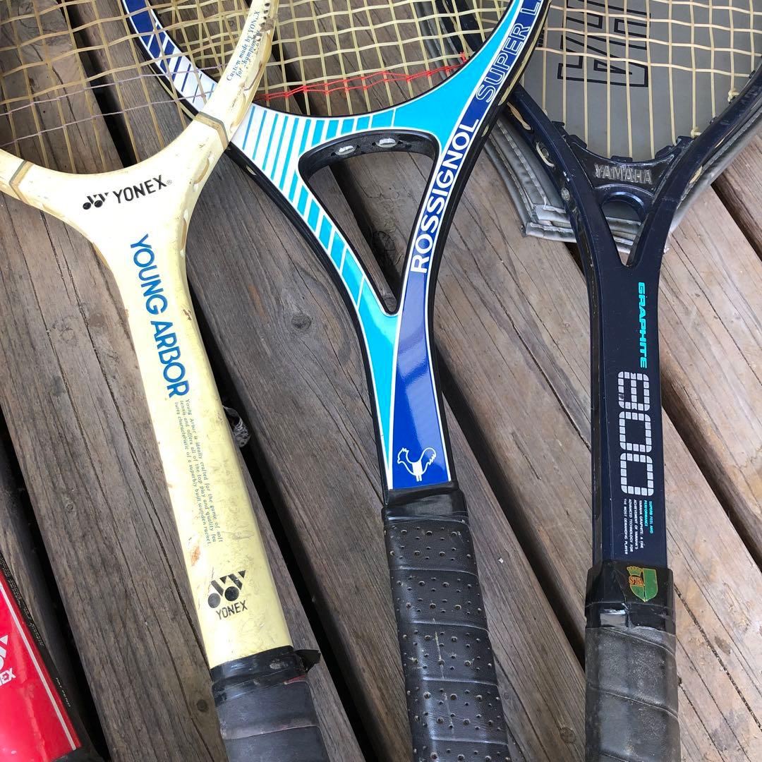 レトロ ヴィンテージ テニスラケット 6本セット - メルカリ