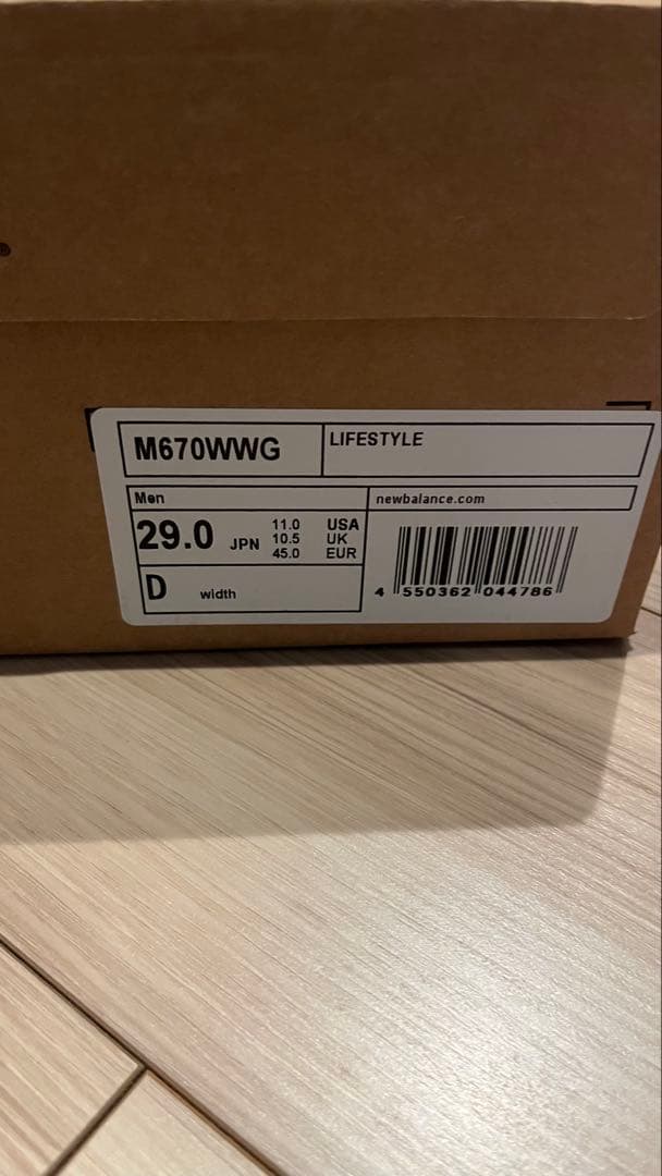 【新品】New Balance M670WWG 29.0cm