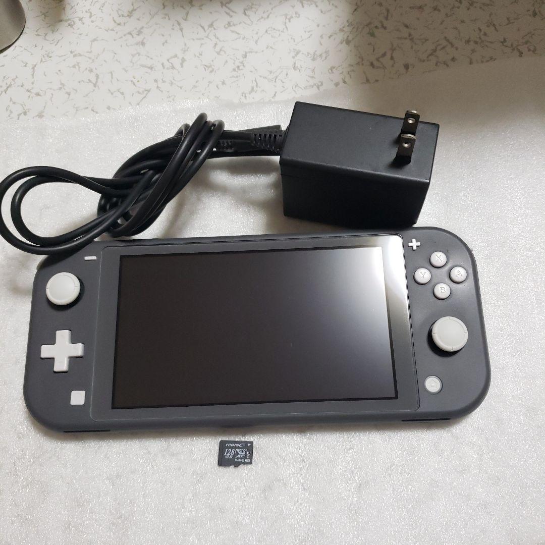 Nintendo Switch Lite グレー中古超美品充電器、SDカード付き