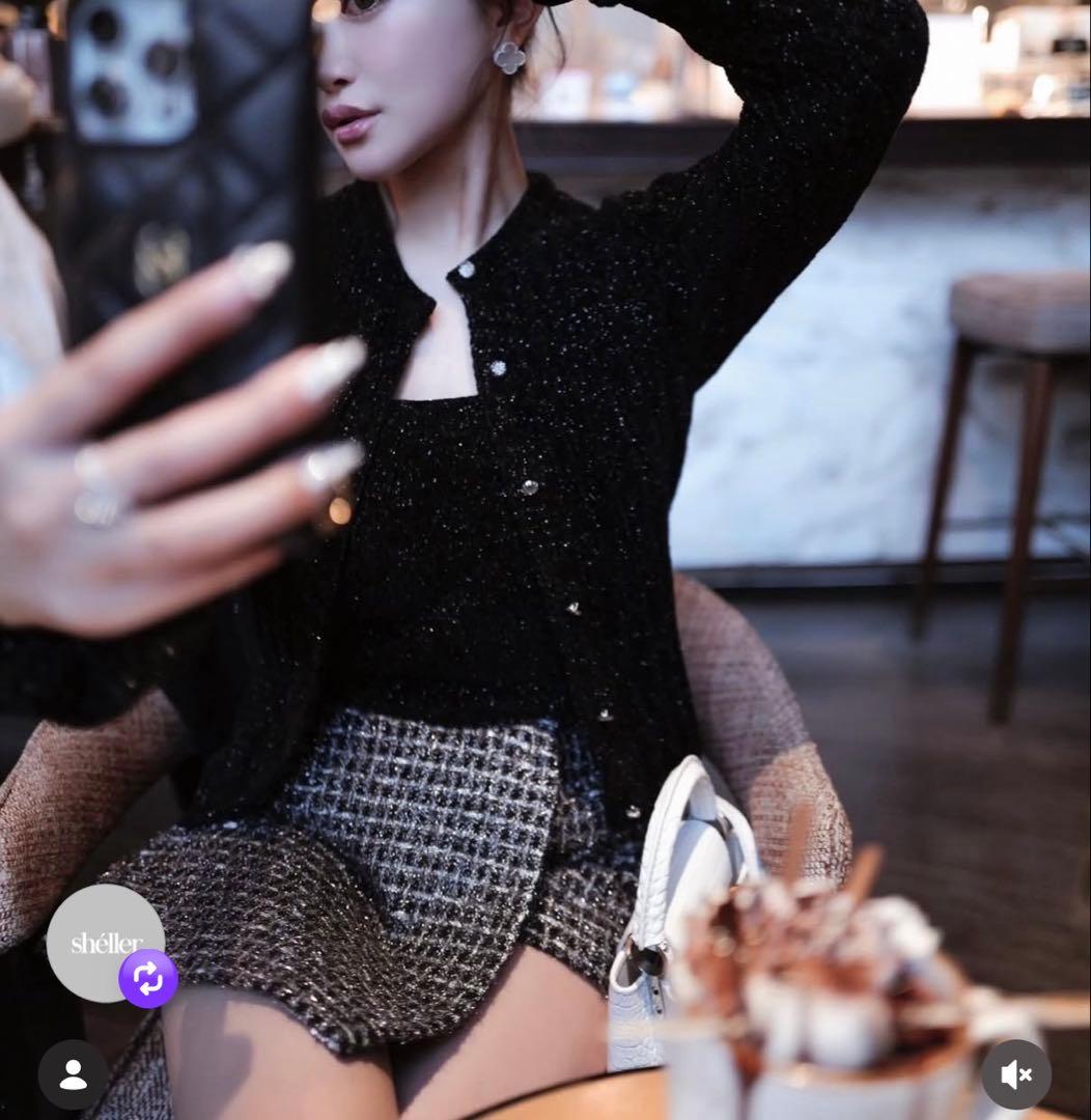 shiny tweed wrap culottes キュロット sheller - メルカリ