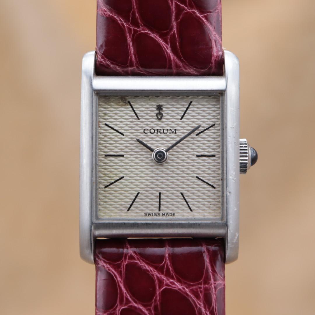 CORUM コルム 15158 スクエア シルバー レディース スイス 手巻き