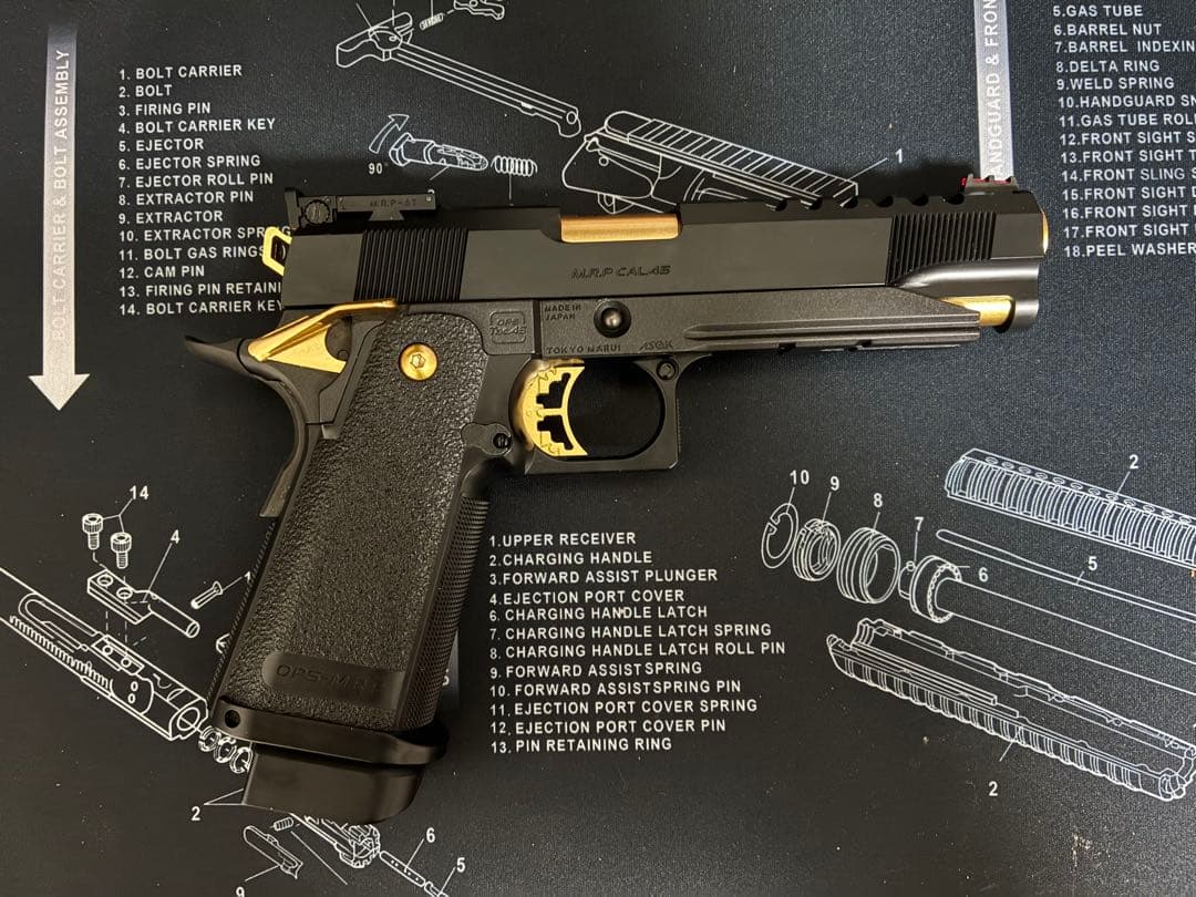 東京マルイ ハイキャパ5.1 ゴールドマッチ GBB 美品 箱・マガジン付属