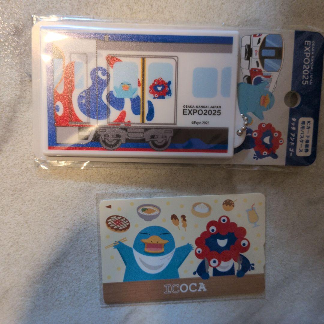 最終値下げ！万博限定　 ICOCA　パスケース イコちゃん　ミャクミャク ミャクミャク カモノハシのイコちゃん オリジナル合皮パスケース JWN