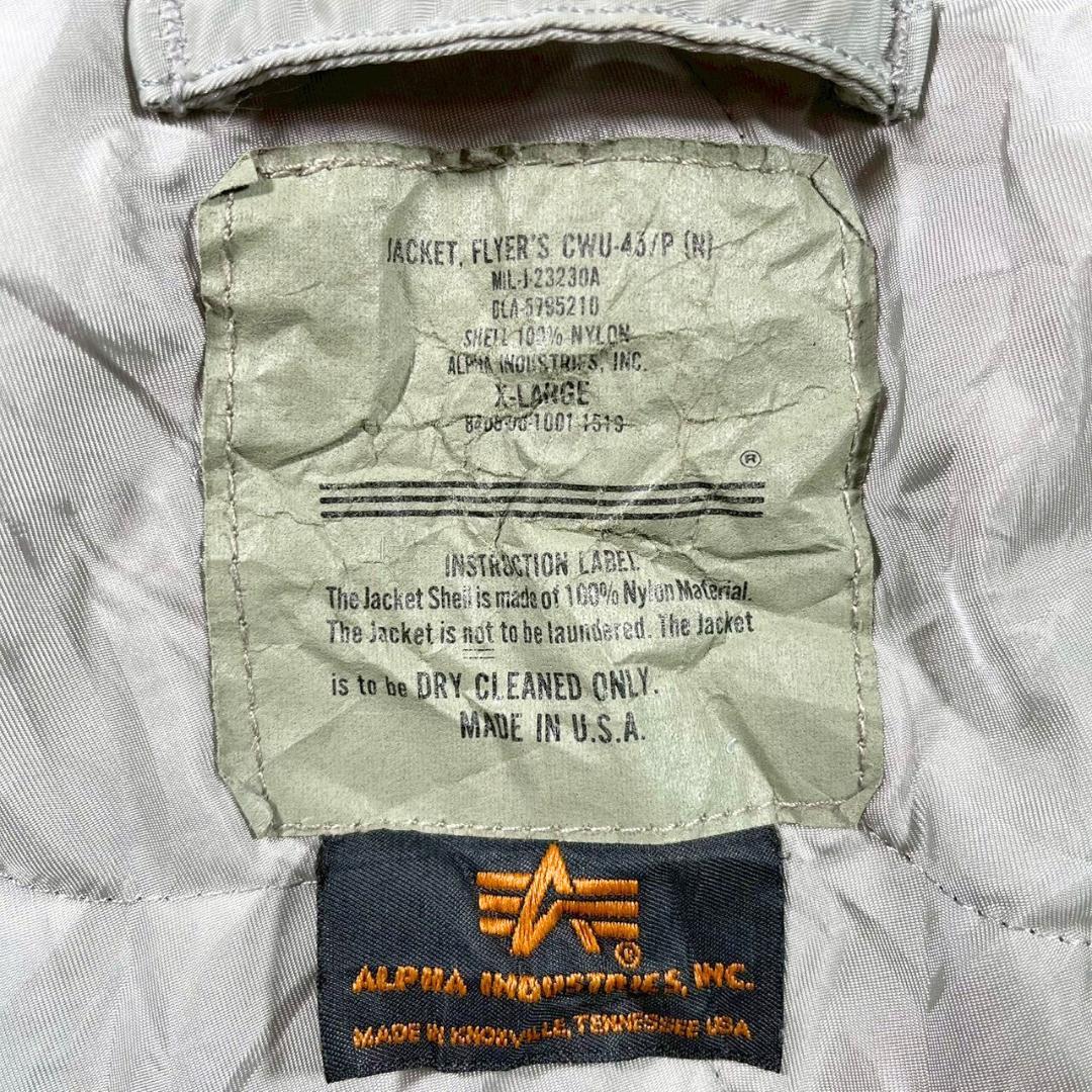 ✨90s/CWU-45P✨ (XL) ALPHA シルバー フライトジャケット - メルカリ