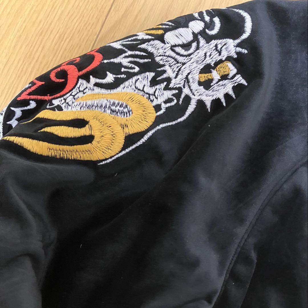 新品 スカジャン 別珍 ヒューストン ベルベット 黒 スーベニア