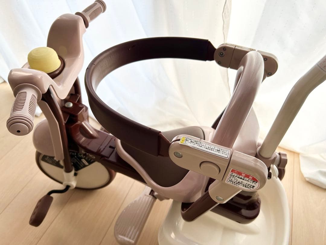 【美品】iimo 三輪車 折りたたみ コンフォートブラウン くすみピンク