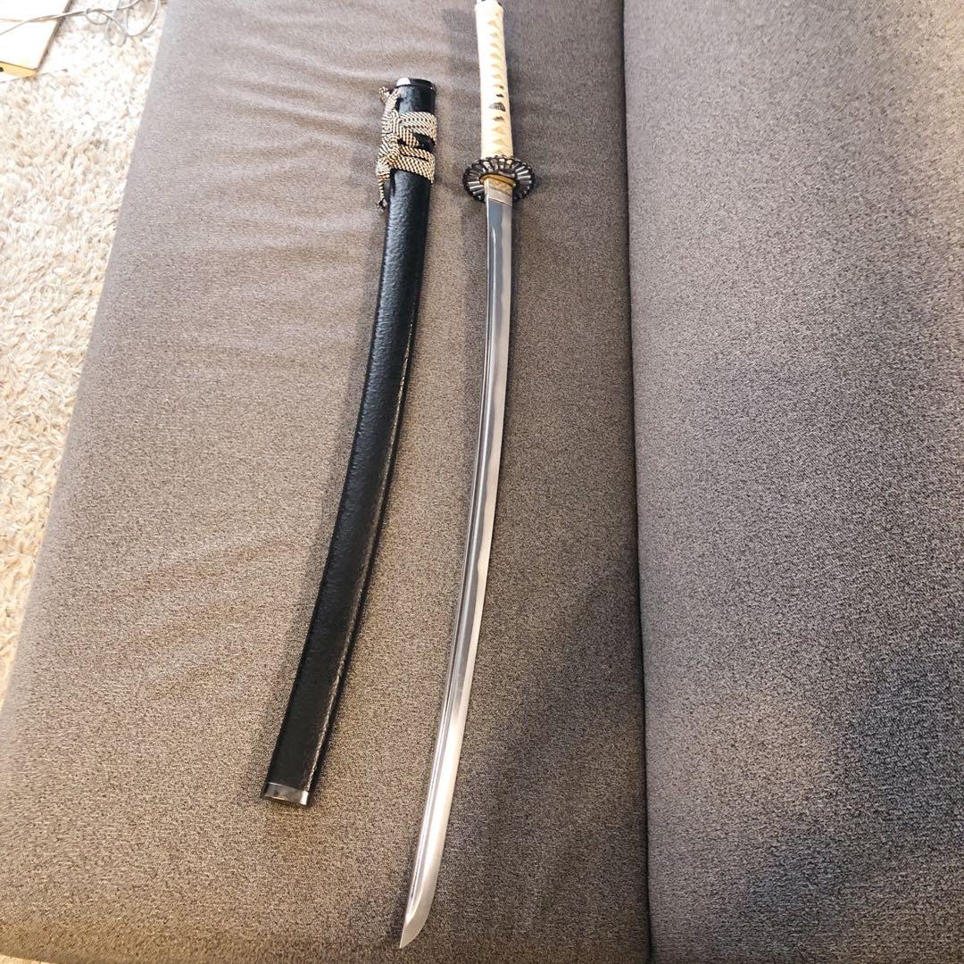 高級模造刀 樋有刀身 鉄鍔 白拵え 居合刀 太刀 - メルカリ