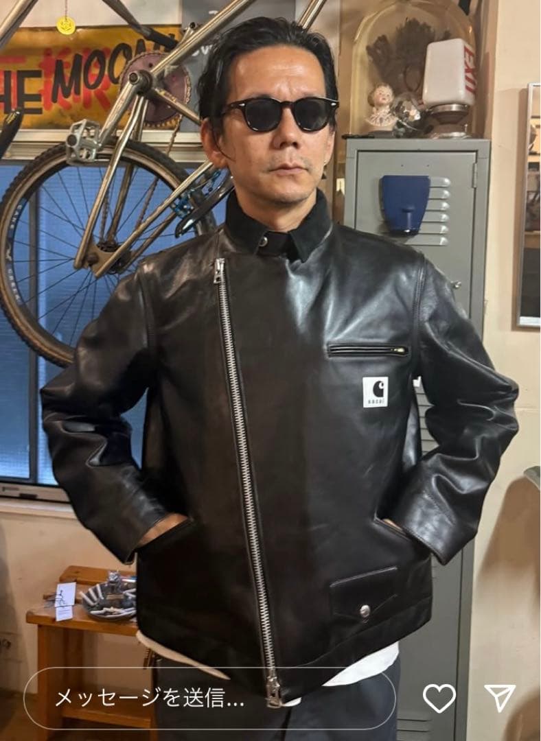 黒1 S sacai carhartt wip レザー ジャケット 新品 タグ付 - メルカリ