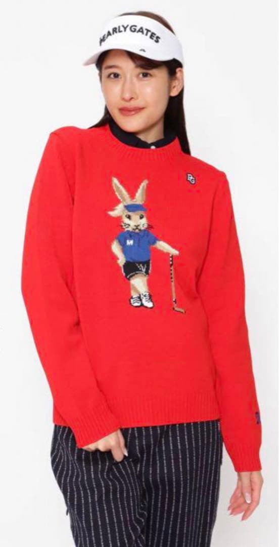 パーリーゲイツ 2023 トラッドラビット コラボ セーター ニット 上田