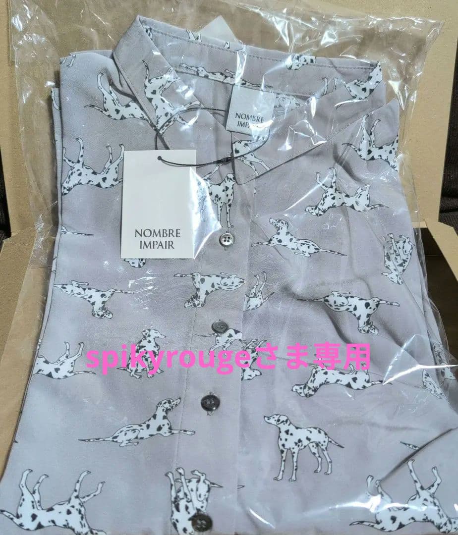 NOMBRE IMPAIR ダルメシアン柄ブラウス ダルメシアン柄ギャザーネックブラウス [C5242] | トップス全品送料