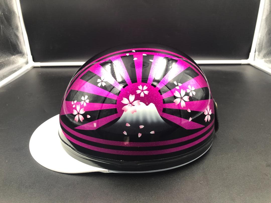 コルク半 カスタム 富士日章 3つボタン ブラックピンク ラメ 桜セット