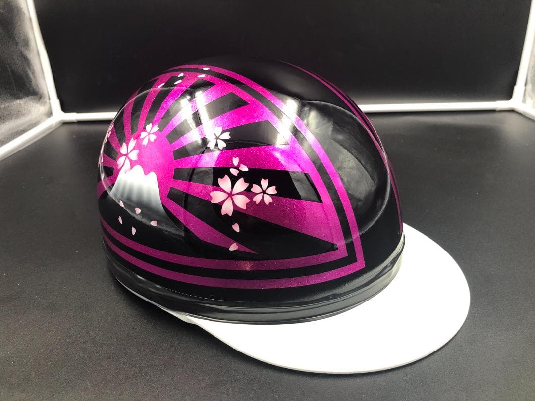 コルク半 カスタム 富士日章 3つボタン ブラックピンク ラメ 桜セット