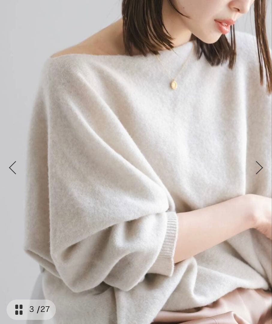 NOBLE　ファインウールドルマンプルオーバー　ベージュ ノーブル NOBLE 《追加予約》ファインウールドルマンプルオーバー