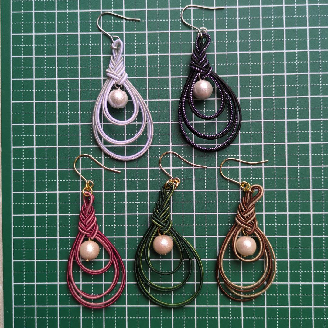 《ゆあ》水引ピアス(イヤリング)水引かんざしハンドメイド水引アクセサリー