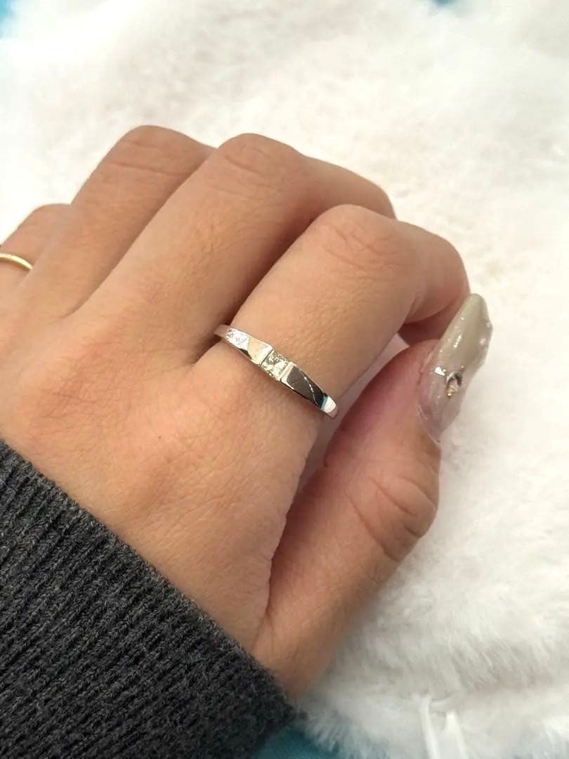 k18wg 0.15ct 1.7g ダイヤリング