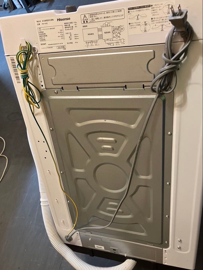 大阪引取限定　Hisense 縦型洗濯機 4.5kg 本体　2021年製
