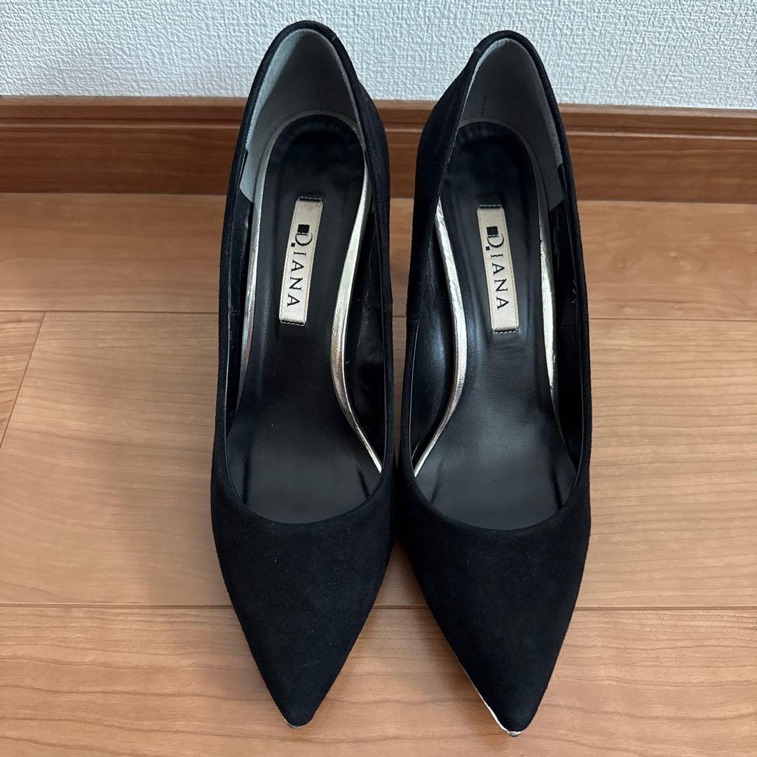 美品】DIANA ブラック スエード ハイヒール - メルカリ