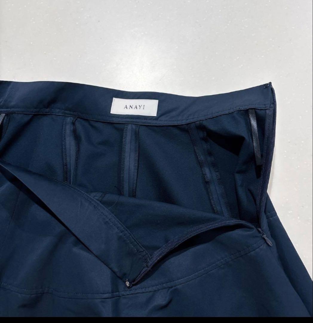 アナイ フレアスカート ネイビー タフタ 38 M - メルカリ