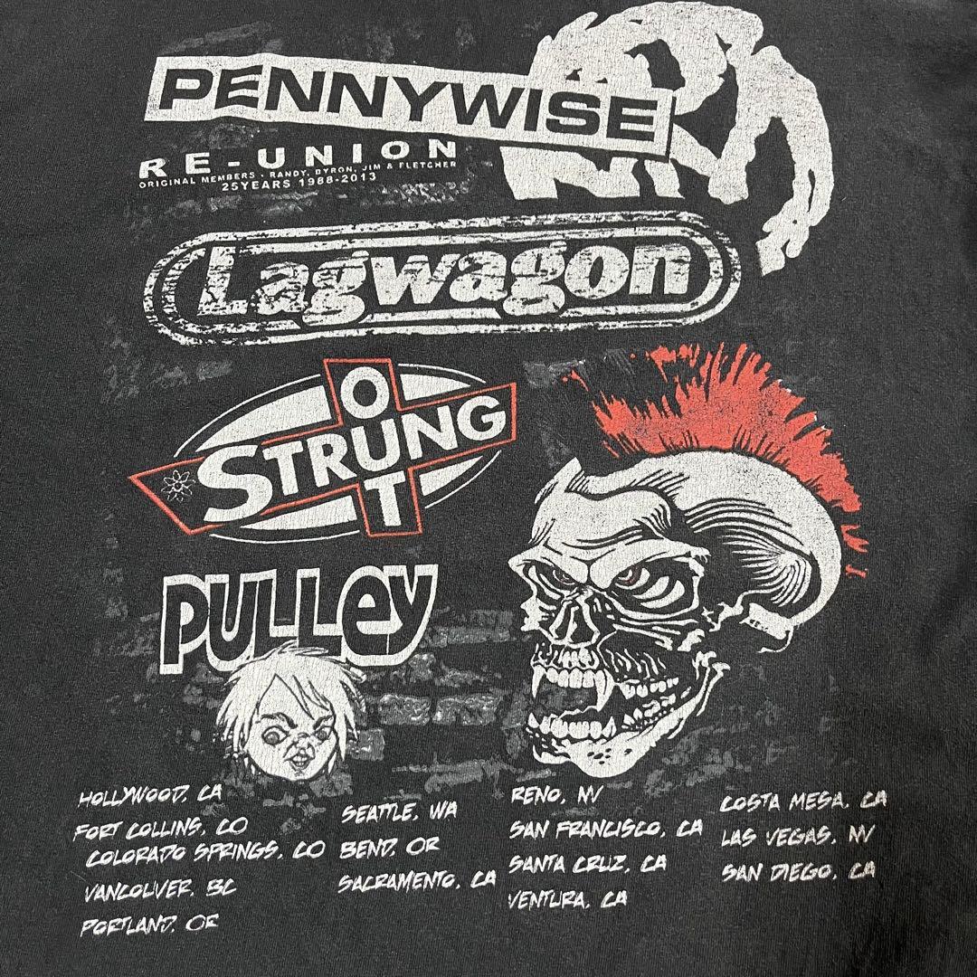 M 00s PENNY WISE パンク バンド tシャツ ブラック フェード