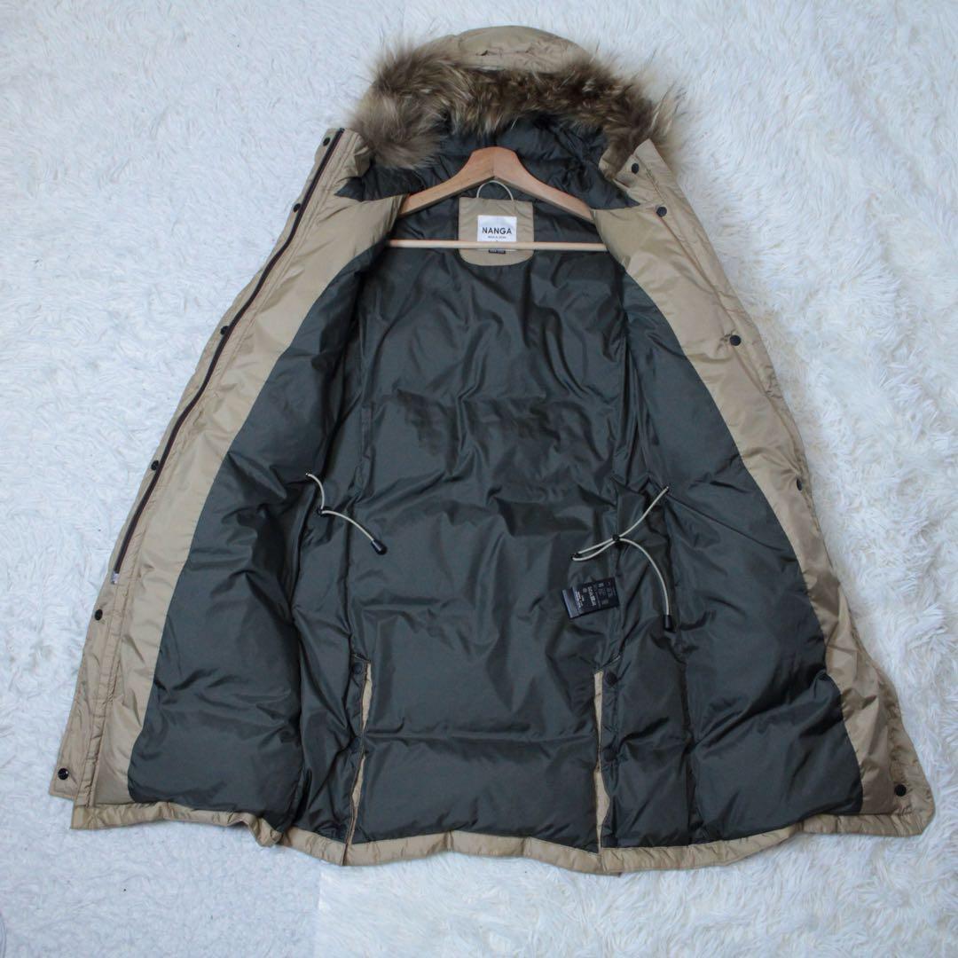 極美品 NANGA ナンガ オーロラテックス ダウンハーフコート ベージュ S