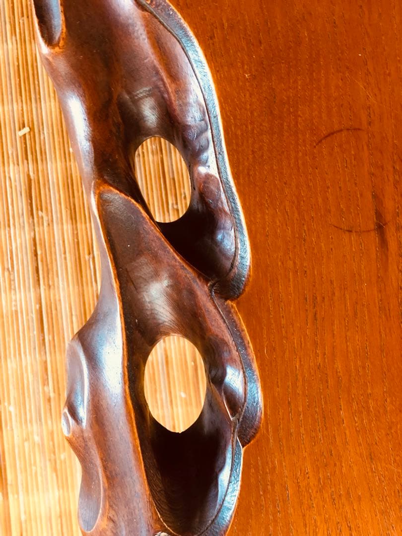 天然木 《 雰囲気がある耳付き 座卓 》