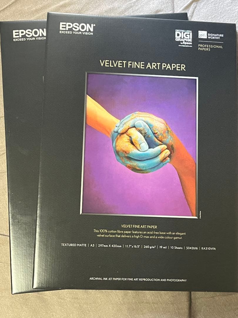 EPSON VELVET FINE ART PAPER A3 17枚 Epson Velvet Fine Art Printer Paper - Single Sheet – K. A. Artist Shop