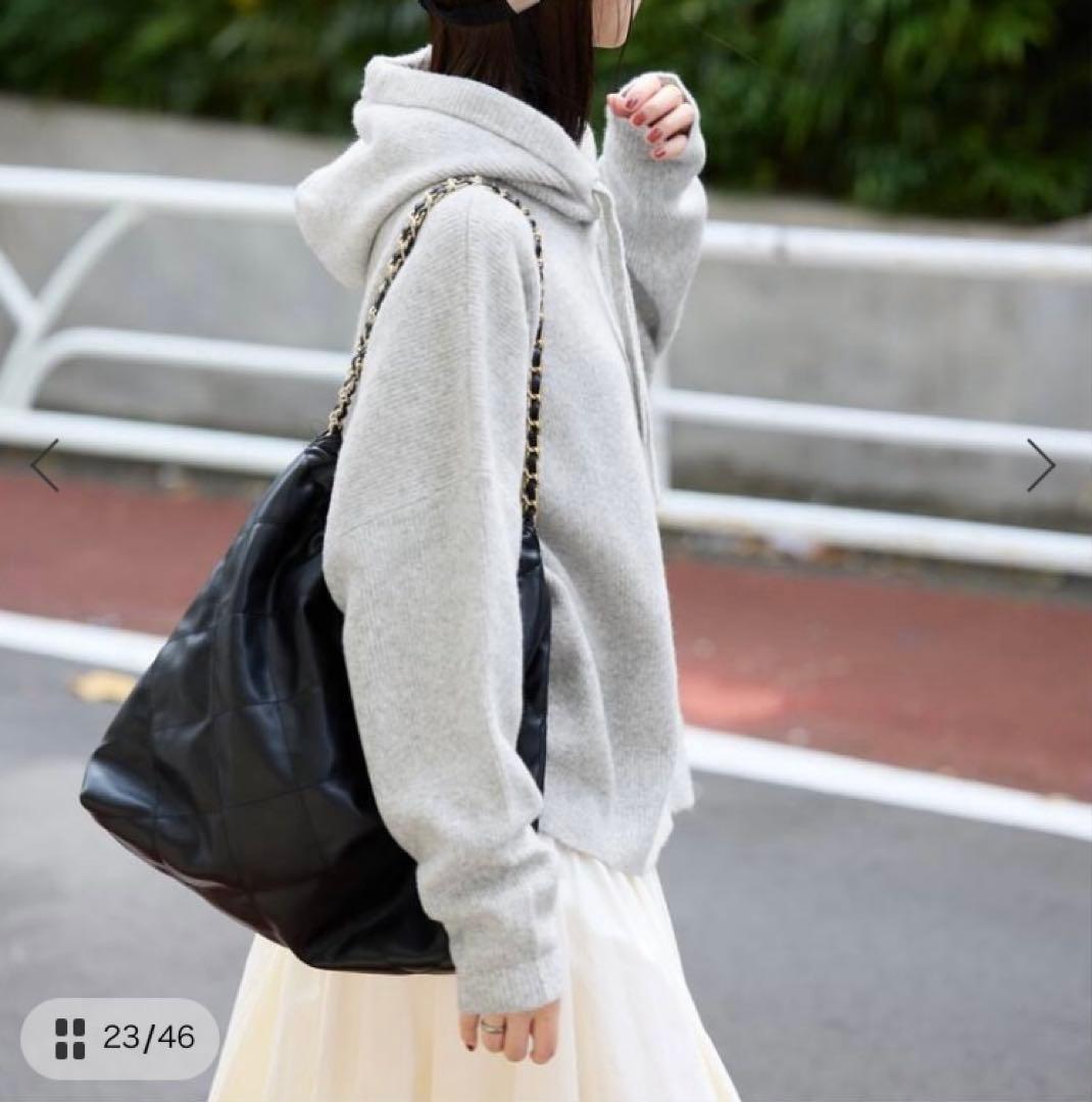 SLOBE IENA エアリーワイドシルエットフーディー セットアップ対応可》エアリーワイドシルエットフーディー（ニット