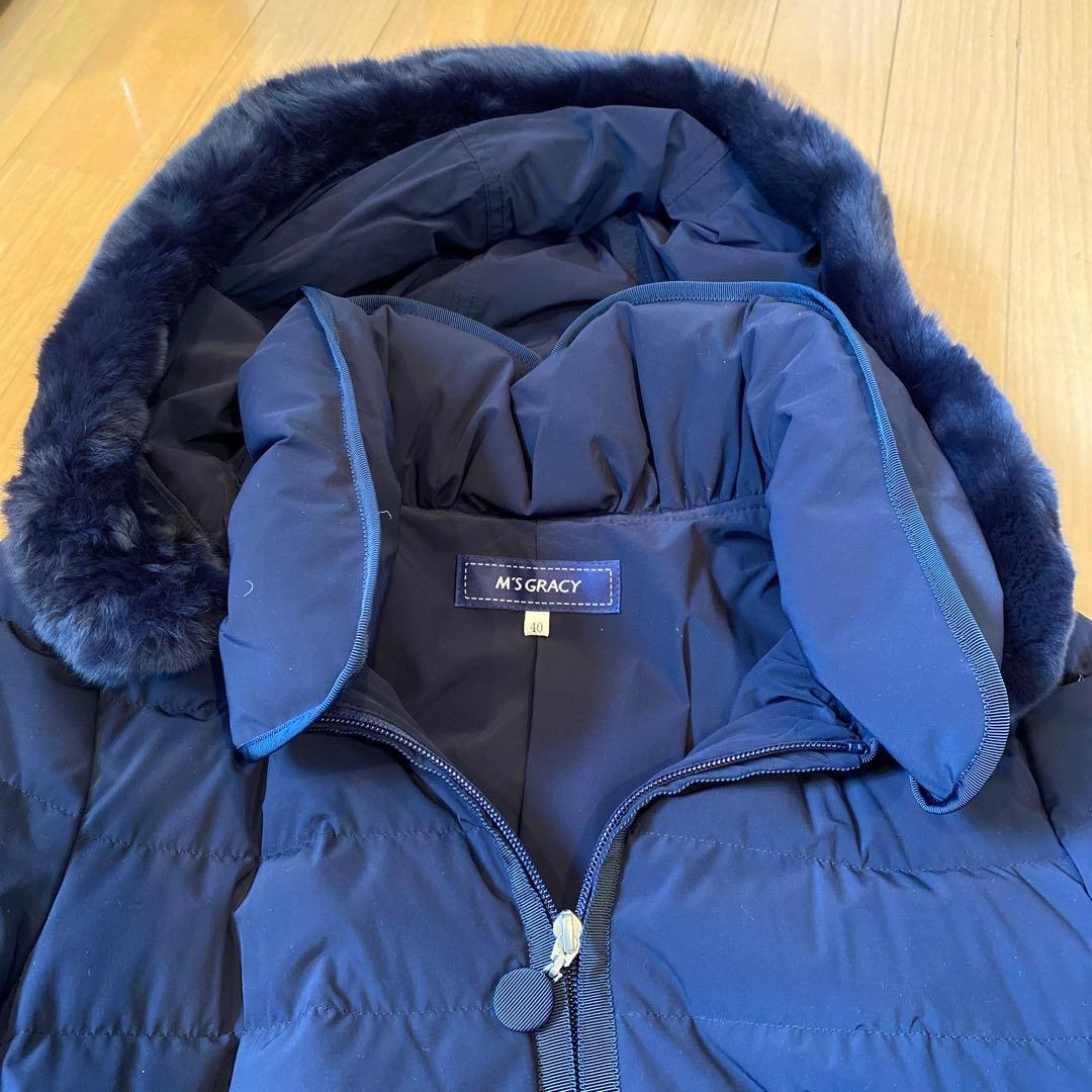 最終出品】新品未使用☆エムズグレイシー 紺ダウン コート40 - メルカリ