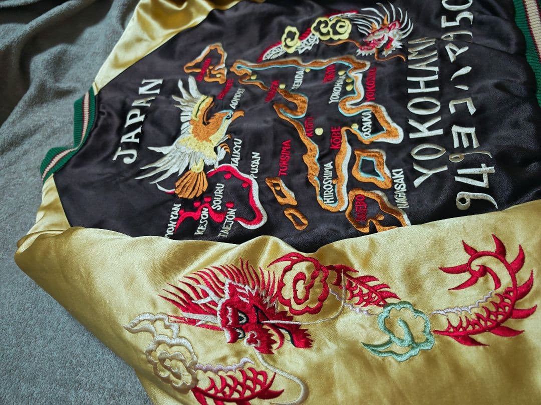 テーラー東洋 2面用 虎龍鷲 日本限定 スカジャン 竹 サテン vintage