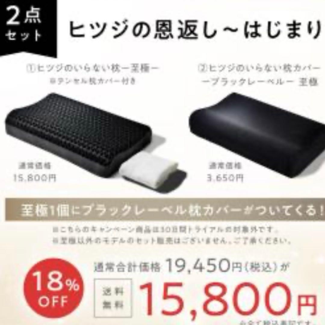 ヒツジのいらない枕 -至極-セット内容：枕、枕カバー