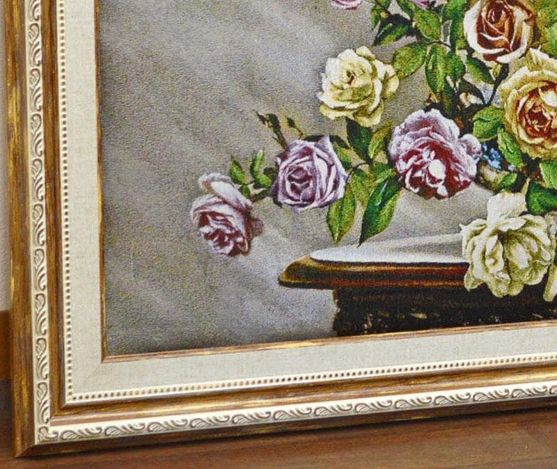 絵画 バラのゴブラン額絵 ゴブラン織り キャンバス 額絵 風景画 名画 アート