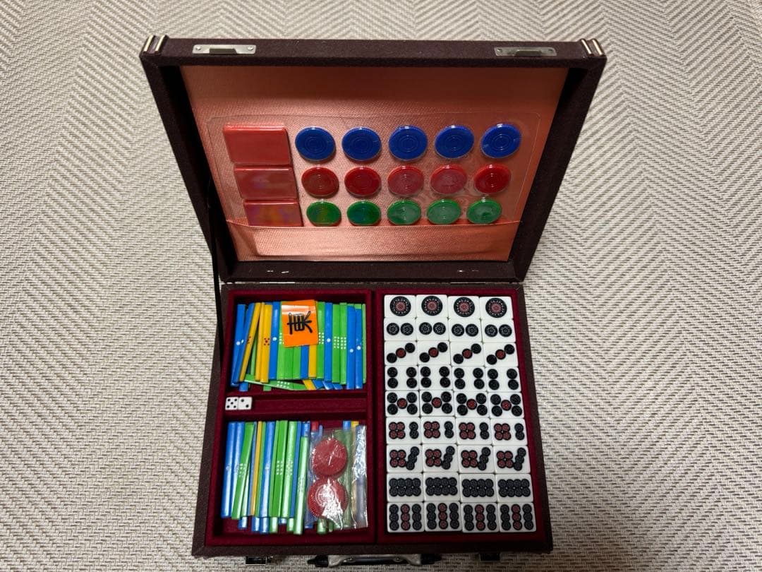 高級麻雀牌　アール牌　市川屋　背面青色(コバルトブルー)