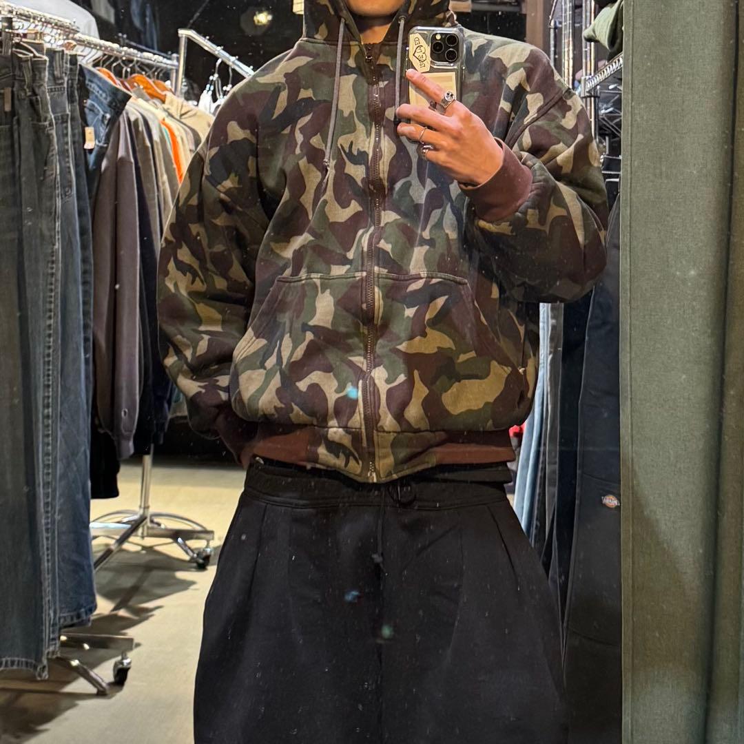 90's used フルジップパーカー 古着 90s Russell 無地 ソリッド セットイン スウェット ジップ