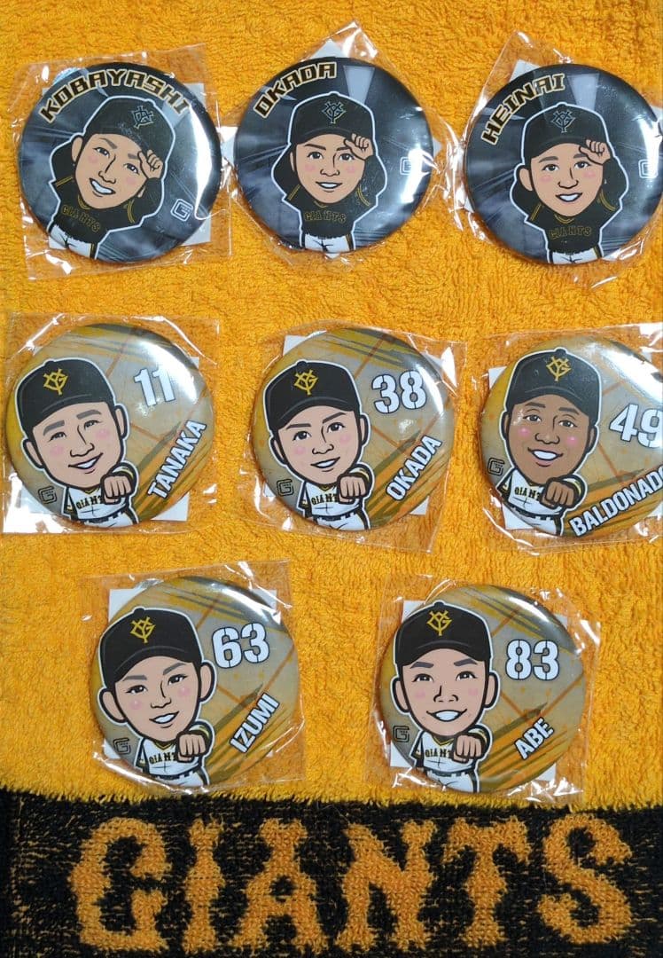 読売ジャイアンツ 缶バッジ・ビジターネームバッジ 甲斐拓也選手 2点